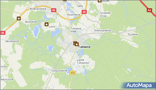 mapa Tułowice powiat opolski, Tułowice powiat opolski na mapie Targeo