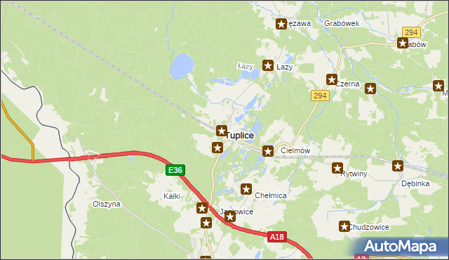 mapa Tuplice, Tuplice na mapie Targeo