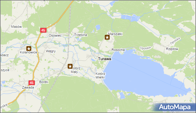 mapa Turawa, Turawa na mapie Targeo