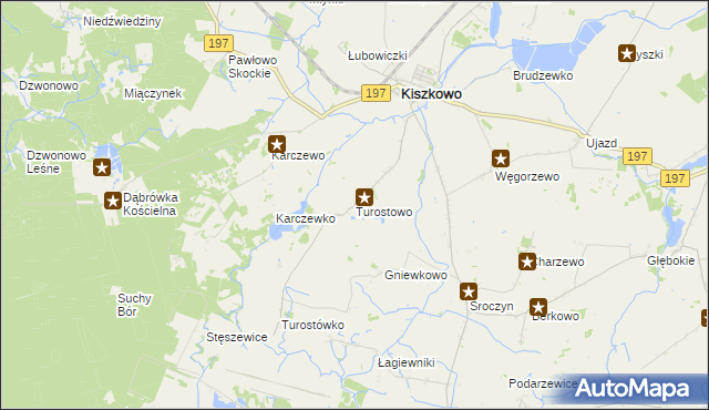 mapa Turostowo, Turostowo na mapie Targeo