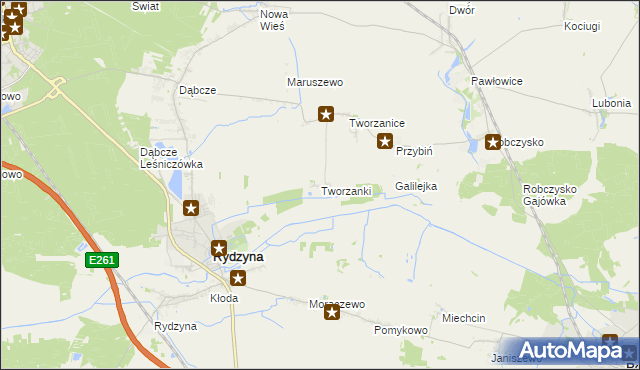 mapa Tworzanki, Tworzanki na mapie Targeo