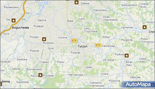 mapa Tyczyn powiat rzeszowski, Tyczyn powiat rzeszowski na mapie Targeo