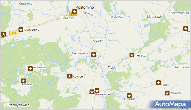 mapa Tyń, Tyń na mapie Targeo