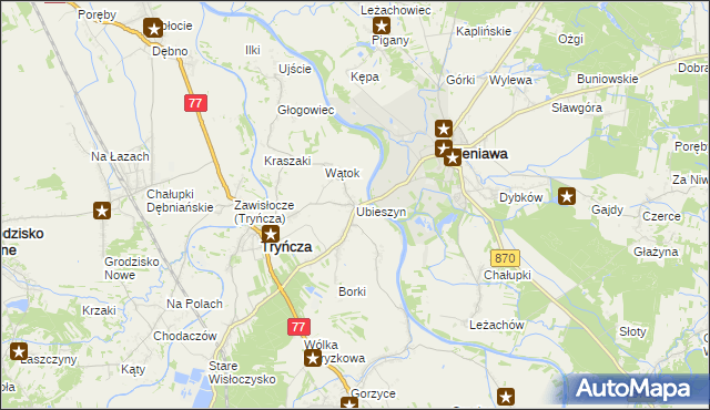 mapa Ubieszyn, Ubieszyn na mapie Targeo