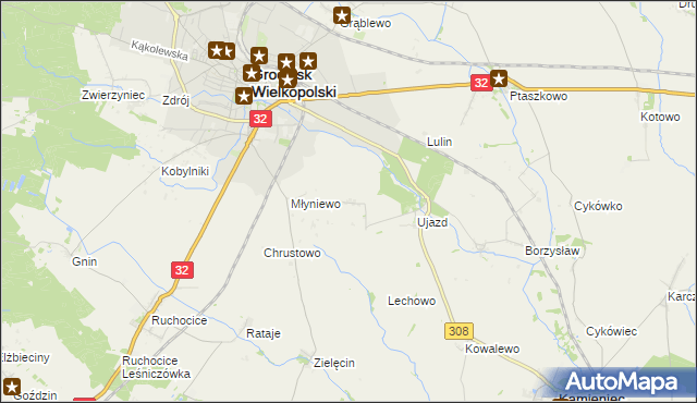 mapa Ujazd-Huby, Ujazd-Huby na mapie Targeo