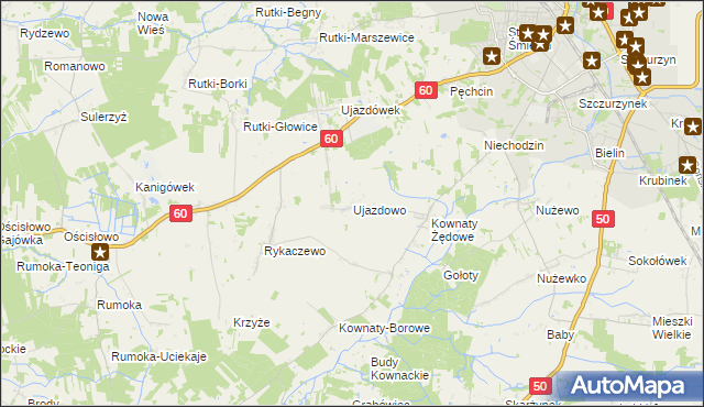 mapa Ujazdowo gmina Ciechanów, Ujazdowo gmina Ciechanów na mapie Targeo