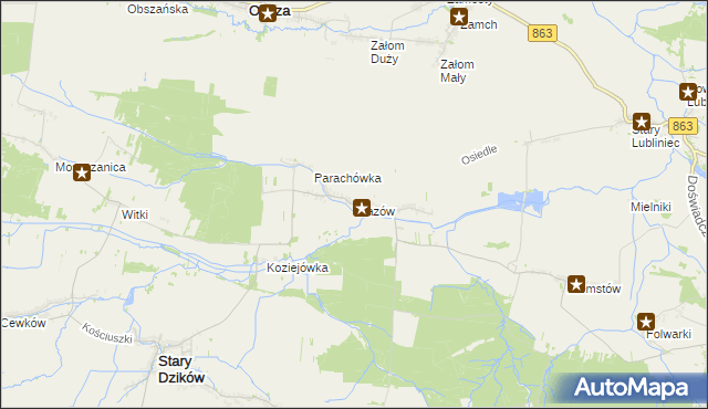 mapa Ułazów, Ułazów na mapie Targeo