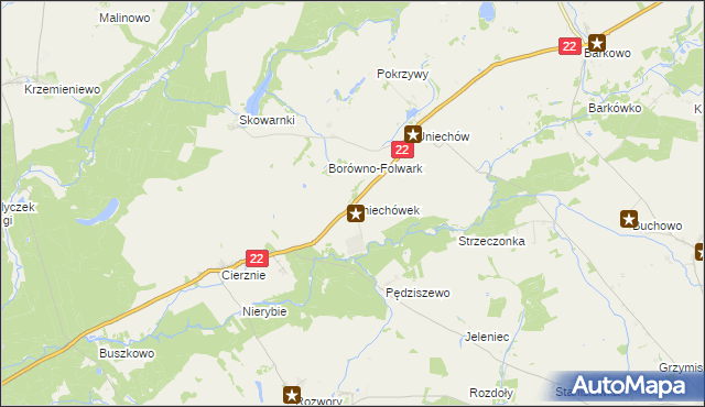 mapa Uniechówek, Uniechówek na mapie Targeo