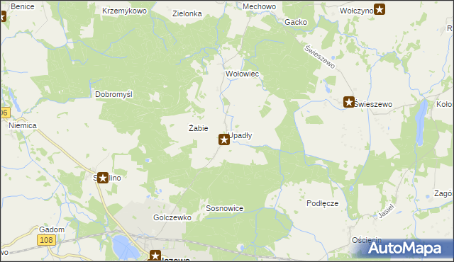 mapa Upadły, Upadły na mapie Targeo