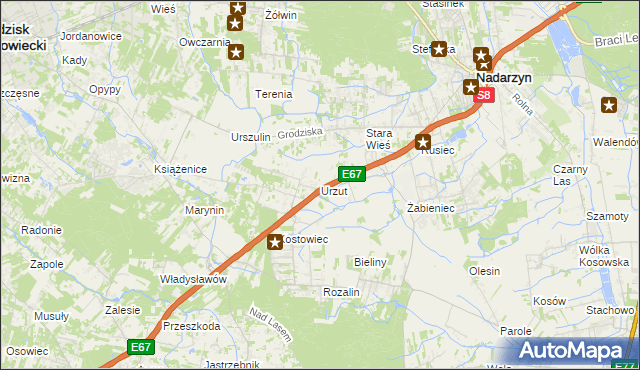 mapa Urzut, Urzut na mapie Targeo