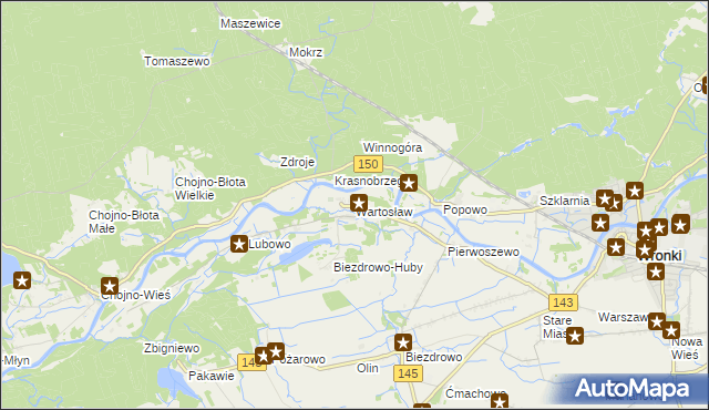 mapa Wartosław, Wartosław na mapie Targeo