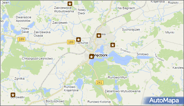 mapa Więcbork, Więcbork na mapie Targeo