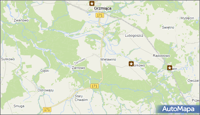 mapa Wielawino, Wielawino na mapie Targeo