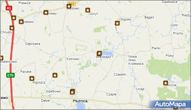 mapa Wieldządz, Wieldządz na mapie Targeo