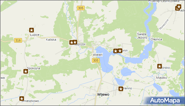 mapa Wieleń gmina Przemęt, Wieleń gmina Przemęt na mapie Targeo
