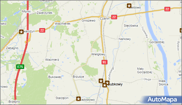 mapa Wielgłowy, Wielgłowy na mapie Targeo