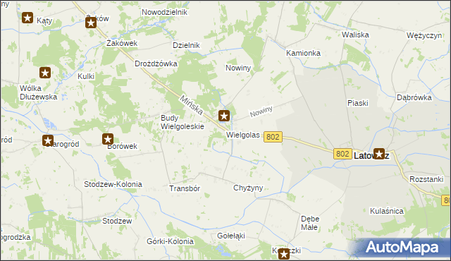 mapa Wielgolas gmina Latowicz, Wielgolas gmina Latowicz na mapie Targeo