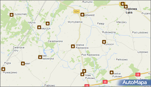 mapa Wielkie Radowiska, Wielkie Radowiska na mapie Targeo