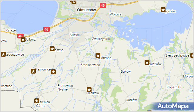 mapa Wierzbno gmina Otmuchów, Wierzbno gmina Otmuchów na mapie Targeo