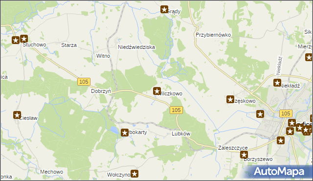 mapa Wilczkowo gmina Gryfice, Wilczkowo gmina Gryfice na mapie Targeo