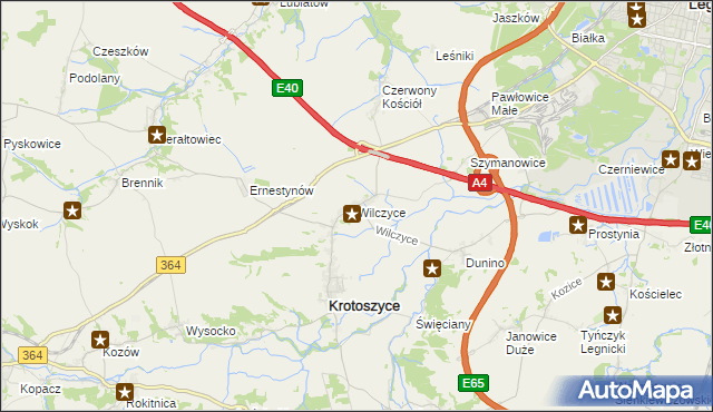 mapa Wilczyce gmina Krotoszyce, Wilczyce gmina Krotoszyce na mapie Targeo