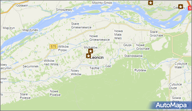 mapa Wincentówek gmina Leoncin, Wincentówek gmina Leoncin na mapie Targeo
