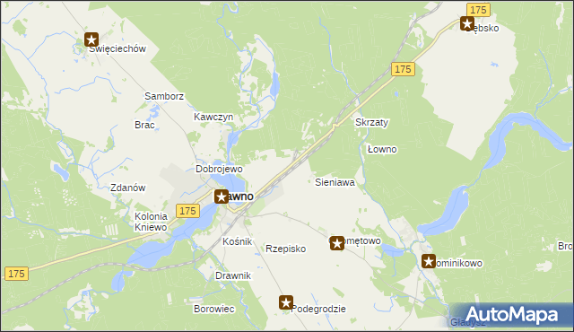 mapa Wiśniewo gmina Drawno, Wiśniewo gmina Drawno na mapie Targeo