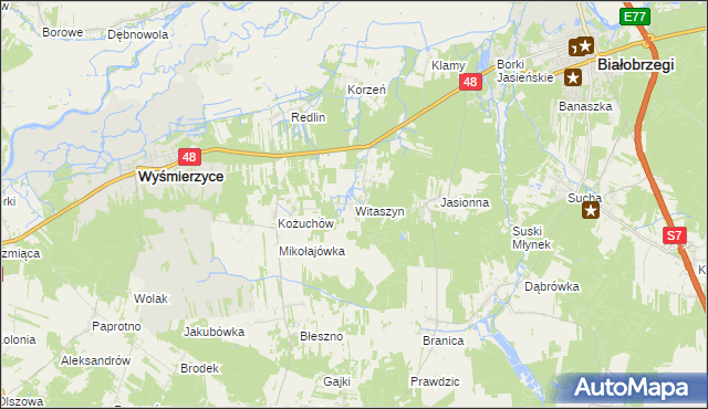 mapa Witaszyn, Witaszyn na mapie Targeo
