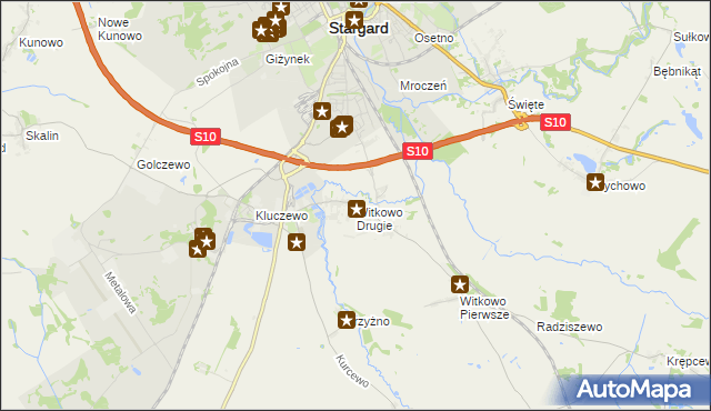 mapa Witkowo Drugie, Witkowo Drugie na mapie Targeo