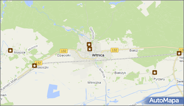 mapa Witnica powiat gorzowski, Witnica powiat gorzowski na mapie Targeo