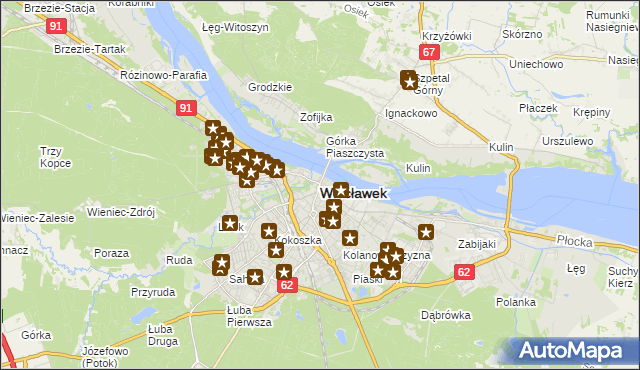 mapa Włocławka, Włocławek na mapie Targeo