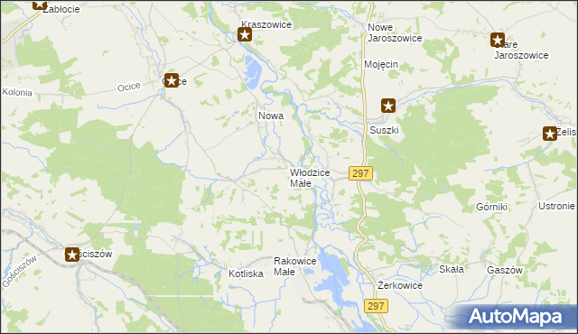 mapa Włodzice Małe, Włodzice Małe na mapie Targeo