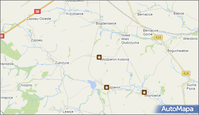 mapa Włodzienin-Kolonia, Włodzienin-Kolonia na mapie Targeo