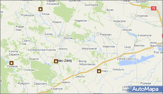 mapa Włosnowice, Włosnowice na mapie Targeo