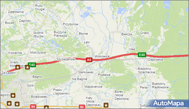 mapa Wokowice, Wokowice na mapie Targeo