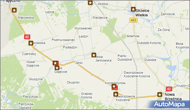 mapa Wola Jankowska, Wola Jankowska na mapie Targeo