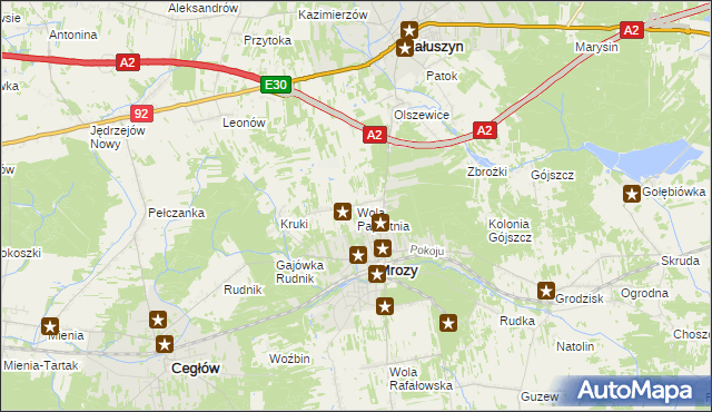 mapa Wola Paprotnia, Wola Paprotnia na mapie Targeo