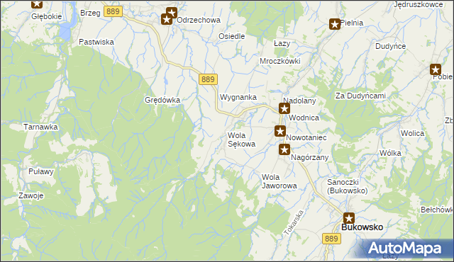 mapa Wola Sękowa, Wola Sękowa na mapie Targeo