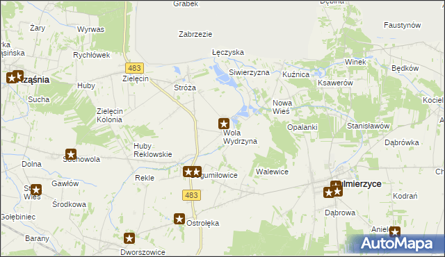 mapa Wola Wydrzyna, Wola Wydrzyna na mapie Targeo