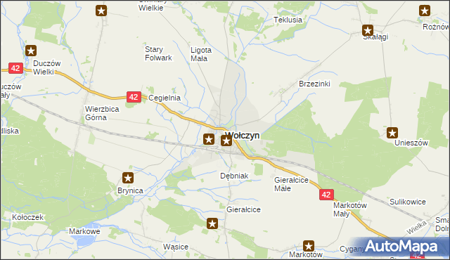 mapa Wołczyn powiat kluczborski, Wołczyn powiat kluczborski na mapie Targeo