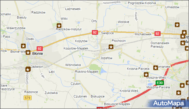 mapa Wolica gmina Ożarów Mazowiecki, Wolica gmina Ożarów Mazowiecki na mapie Targeo