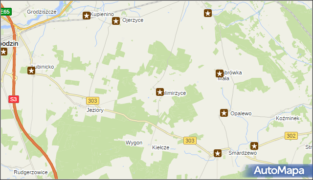 mapa Wolimirzyce, Wolimirzyce na mapie Targeo