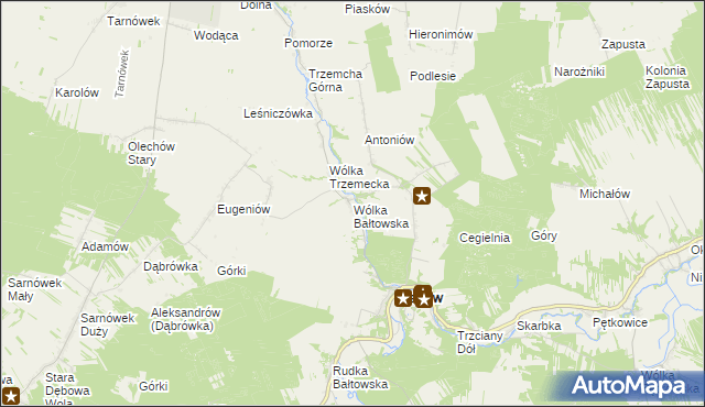 mapa Wólka Bałtowska, Wólka Bałtowska na mapie Targeo