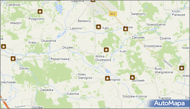 mapa Wólka Dłużewska, Wólka Dłużewska na mapie Targeo