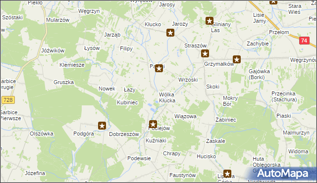 mapa Wólka Kłucka, Wólka Kłucka na mapie Targeo