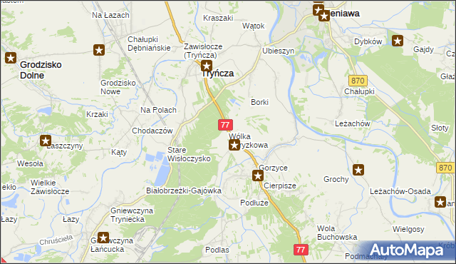 mapa Wólka Ogryzkowa, Wólka Ogryzkowa na mapie Targeo