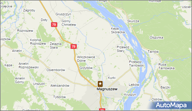 mapa Wólka Tarnowska gmina Magnuszew, Wólka Tarnowska gmina Magnuszew na mapie Targeo