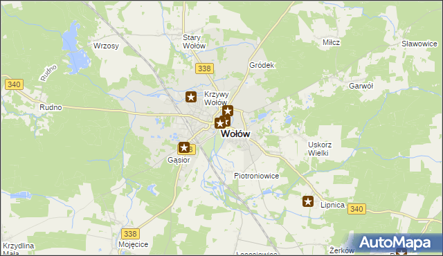 mapa Wołów, Wołów na mapie Targeo