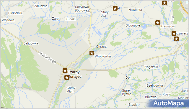 mapa Wróblówka gmina Czarny Dunajec, Wróblówka gmina Czarny Dunajec na mapie Targeo