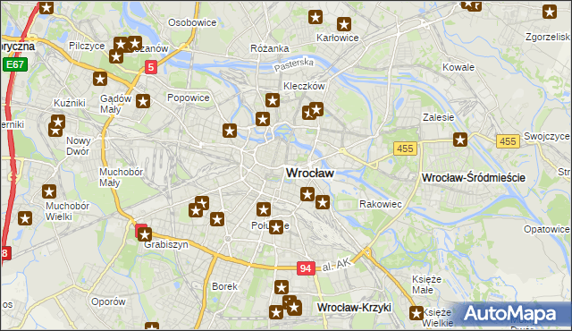 mapa Wrocławia, Wrocław na mapie Targeo